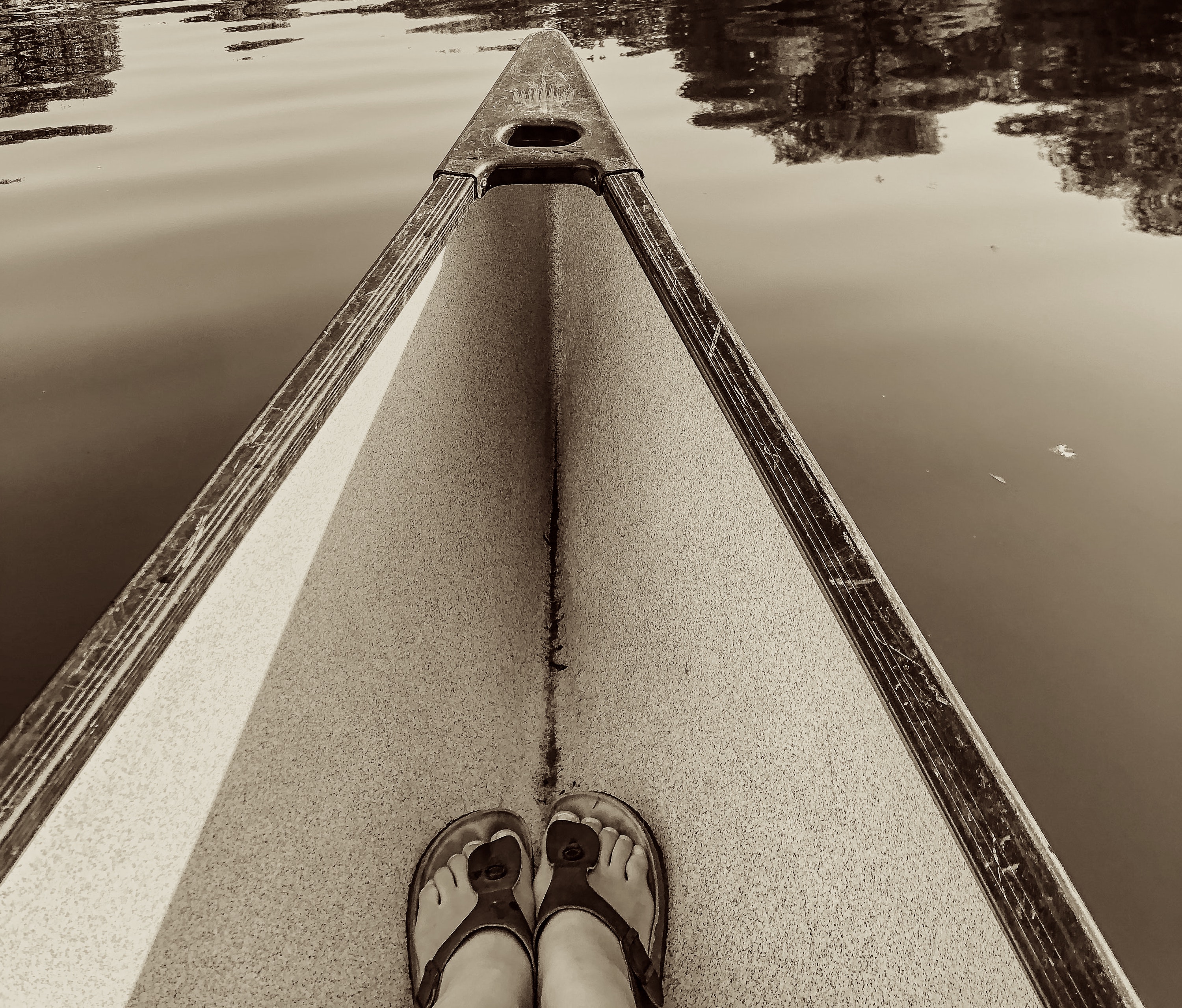 fishing boat and feet